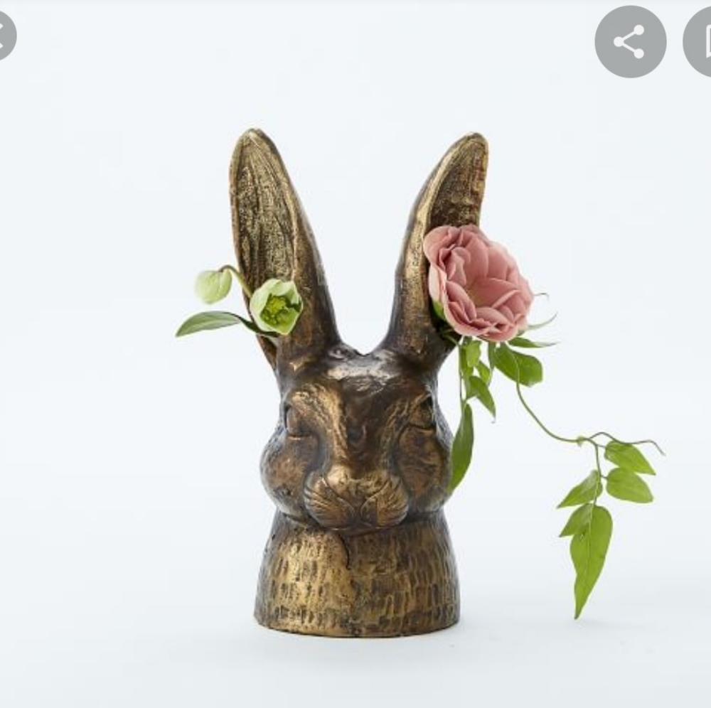 Emily & Meritt Brass Bunny Vase